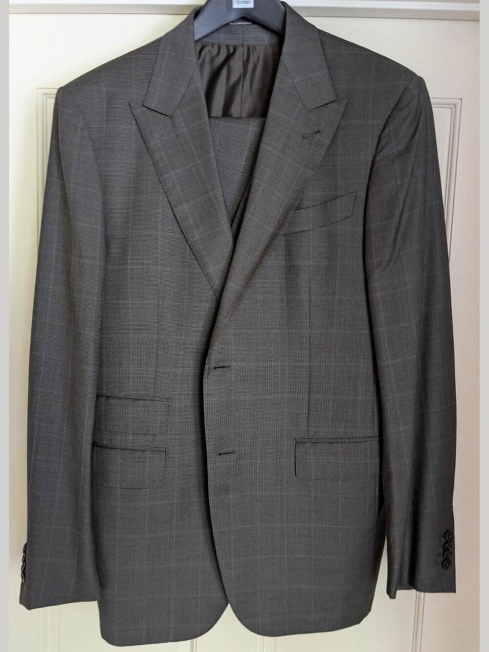 NWOT Ermenegildo Zegna Custom Brown Houndstooth Check 3-Piece Suit EU52R US42R